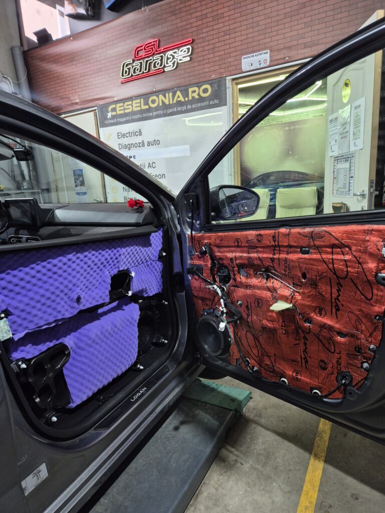 Dacia Logan 3 difuzoare Audison și antifonare uși